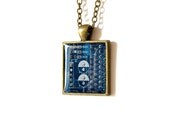circuit board necklace, geekery necklace, valentine's day, geometric necklace, blue necklace, upcycled, computer part jewelry, square