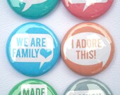 Set of 6 Talk Bubbles Flair Craft Badges Pins