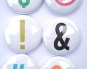 Set of 6 Symbols Flair Craft Badges Pins