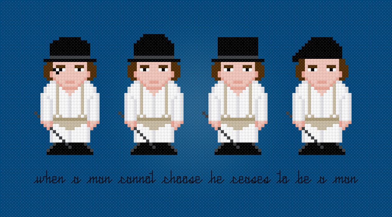 A Clockwork Orange Characters - Cross Stitch PDF Pattern Download