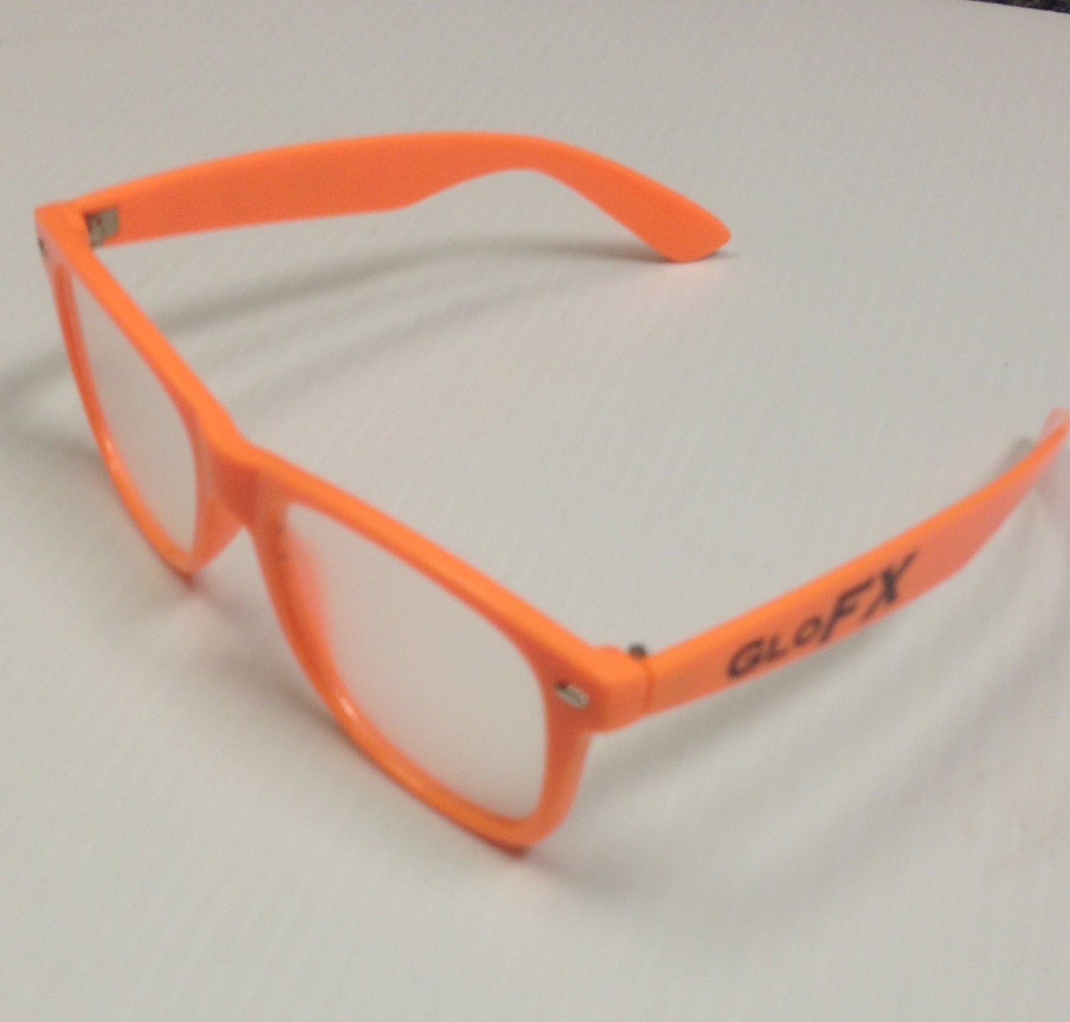 GloFX Ultimate Diffraction Glasses  Orange. Diffraction Glasses Rave Gradient Lens Firework Prism Kaleidoscope Kids Light 3D Indestructible
