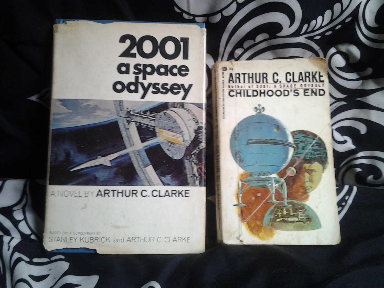 2001 A Space Odyssey first edition and Childhoods End.  Two Vintage Arthur C. Clarke vintage books.