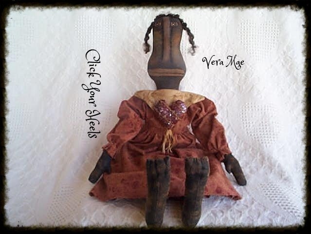 E Pattern Vera Mae Primitive Black Doll Pattern Click Your Heels