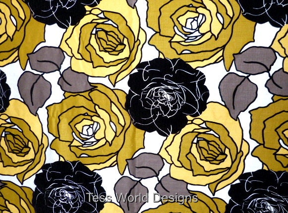 Block Velvet Upholstery  Floral Yellow  Per Fat Quarter. BV002A