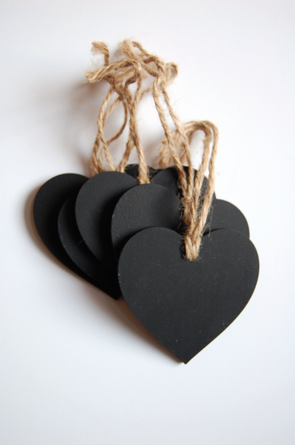 Five (5) heart chalkboard place settings table decoration