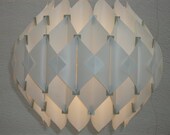 1960's Modern Scandinavian hand folded bent plastic pendant lamp