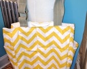 Chevron Tote - Yellow Weekender Bag with Recycled Belt Strap