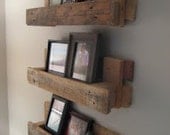 The Kristin.  Custom (made to order) Natural Wood Photo shelf. Made of reclaimed pallet wood.