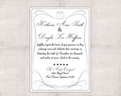 5x7 Sweet Birds Wedding Custom Printable Invitation