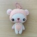 White Bear Felt Keychain -  cute accessories -  Kawaii - Spring Bear plush - READY TO SHIP
