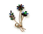 Coro Sterling Silver Rhinestone Brooch
