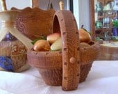Collapsible Wooden Basket - Primitive