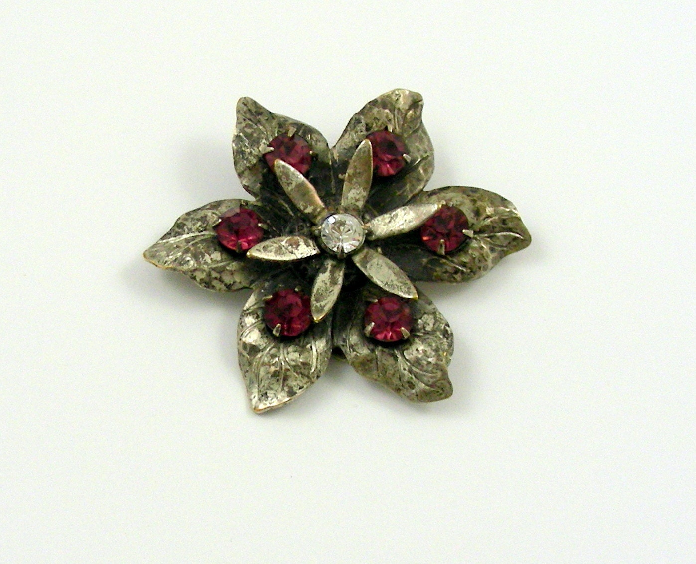 Vintage Art Deco Purple/Pewter Dress Clip reserved for Sasha