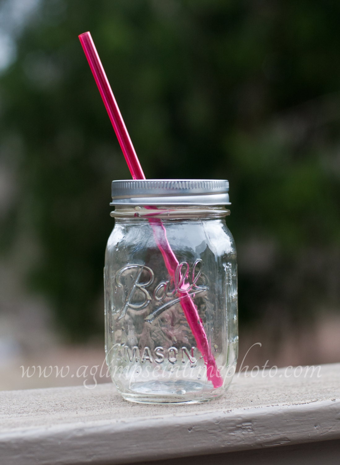 Mason Jar To Go Cup With your choice of Fun Colored Re-Useable Straw 16oz Eco Friendly