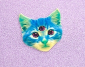 Large Alien Cat Pin