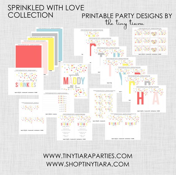 Sprinkled With Love Printable Party Full Printable Party Collection : Printable Party Designs by The Tiny Tiara Il_570xn