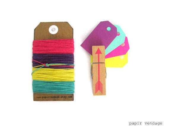 Bakers Twine, 20 yds Solid Bakers Twine Assortment , Summer Colors, Mint, Fushia, Purple, Citron,  Birthday Party Twine, gift tags