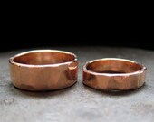 10% OFF 14k rose gold custom wedding band set, 8 mm and 5 mm