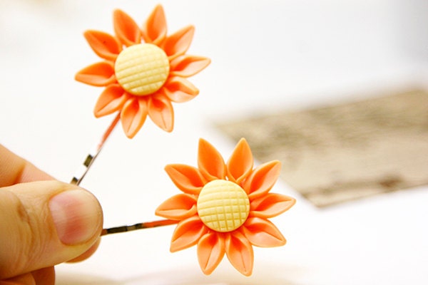Flower Cabochon Hair Pins, Colorful Nerdy Jewelry, Birthday Gifts, Kids Jewelry, Valentines Jewelry, Bridal Wedding gifts, Elegant Hair Pins