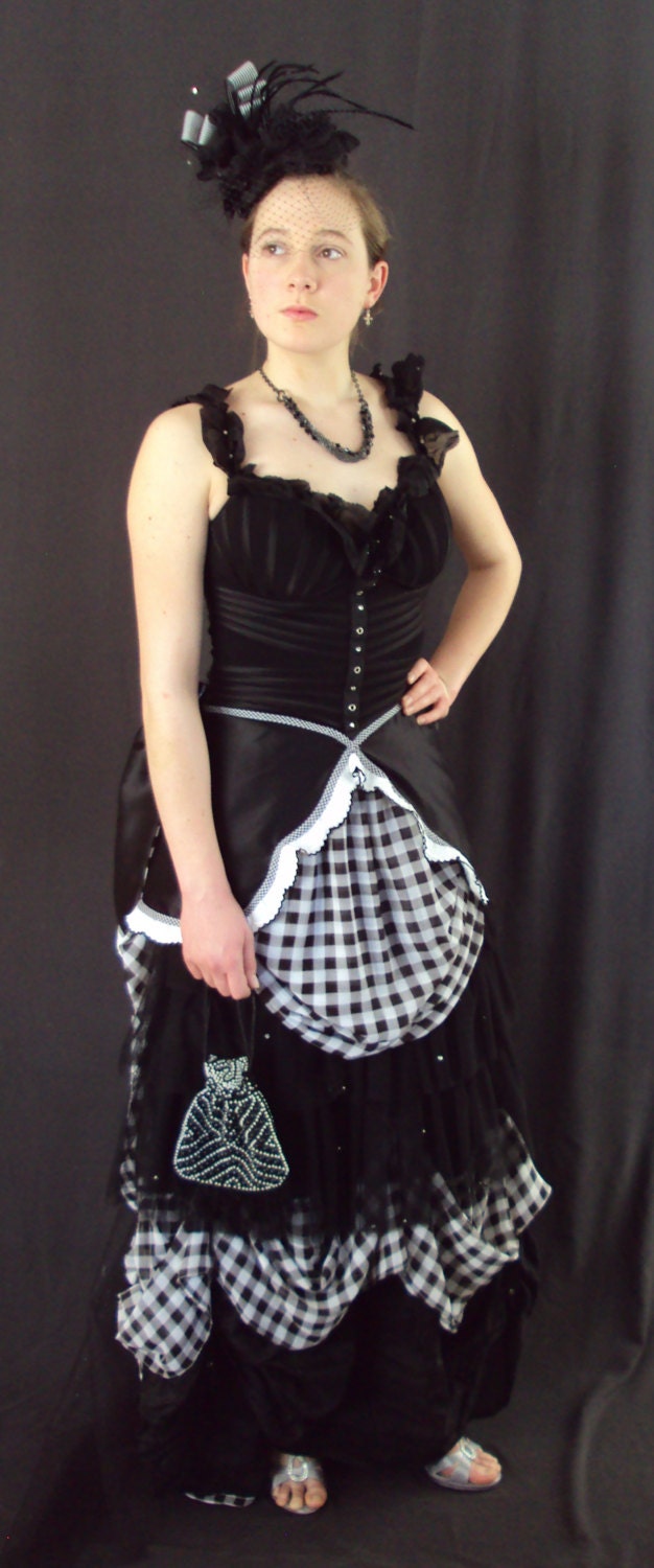 On Sale 50% off  Steampunk,Victoriana, Alternative Bridal , nontraditional, burlesque costume bustle gown.  Was 800 dollars now 400.