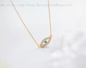 Evil Eye necklace -  Eye necklace in rose gold