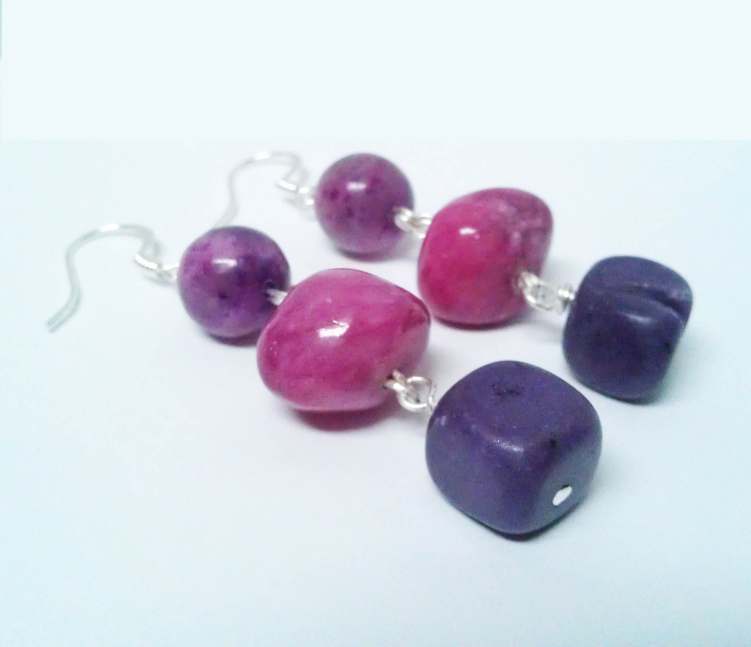 Imani TriColor Chunky Gemstone Earrings