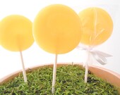 Yellow Jasmine Gourmet Lollipops - Set of 7 - Large 2.5 Inches - Flower Theme - Spring Summer Party Favors