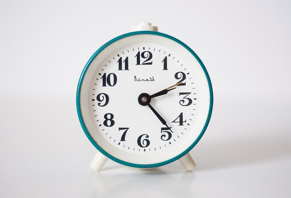 Vintage soviet mechanical alarm clock "Vitjaz"