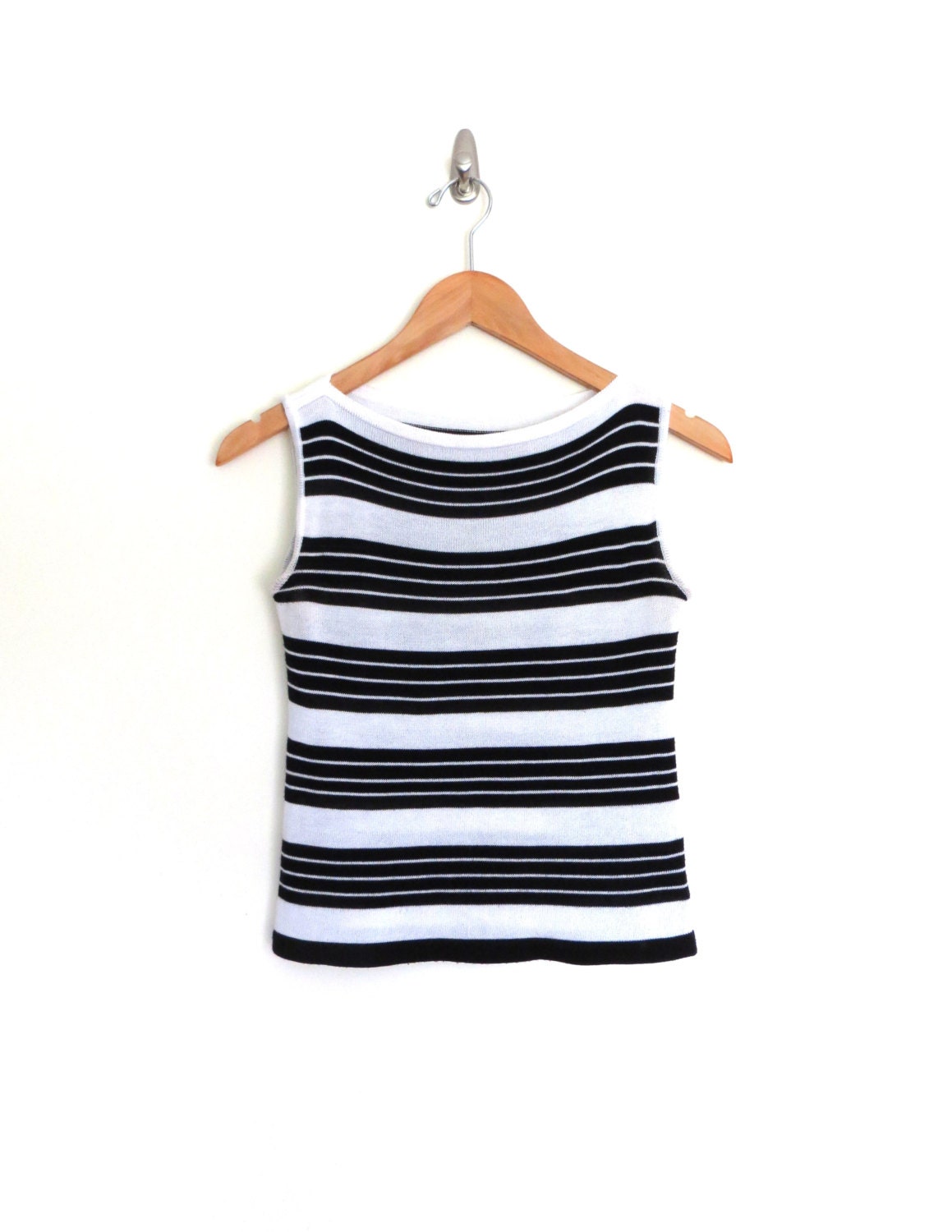 Sleeveless Striped Shirt / Women's Small / 90's