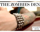 Leather Silver Cone Studded Bracelet, Spiked Bracelet, Handmade Bracelet, Studded Bracelet, Sliver Studded Bracelet, Leather Bracelet