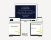 Nautical Printable Wedding 3-piece Invitation Set DIY