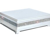 18 inch Square White Diamond Cake Stand