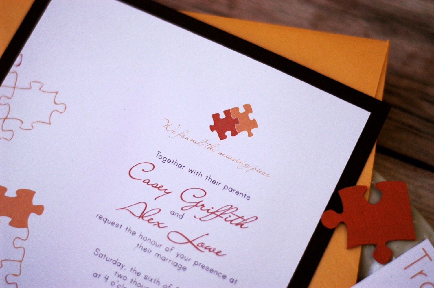 Puzzle Piece Wedding Invitation Sample By Nine7ohdesigns On Etsy