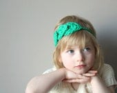 Leafy Halo Headband . Adjustable Hair Accessory for Girls and Women . Tie On Head Wrap - Leafy Green