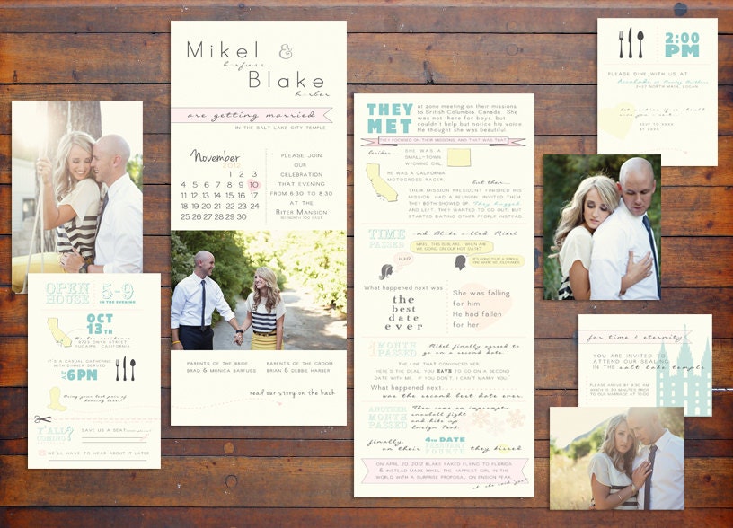Custom Wedding Invitation / Our Story Wedding Invitation