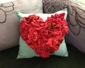 Red Rose Heart Pillow