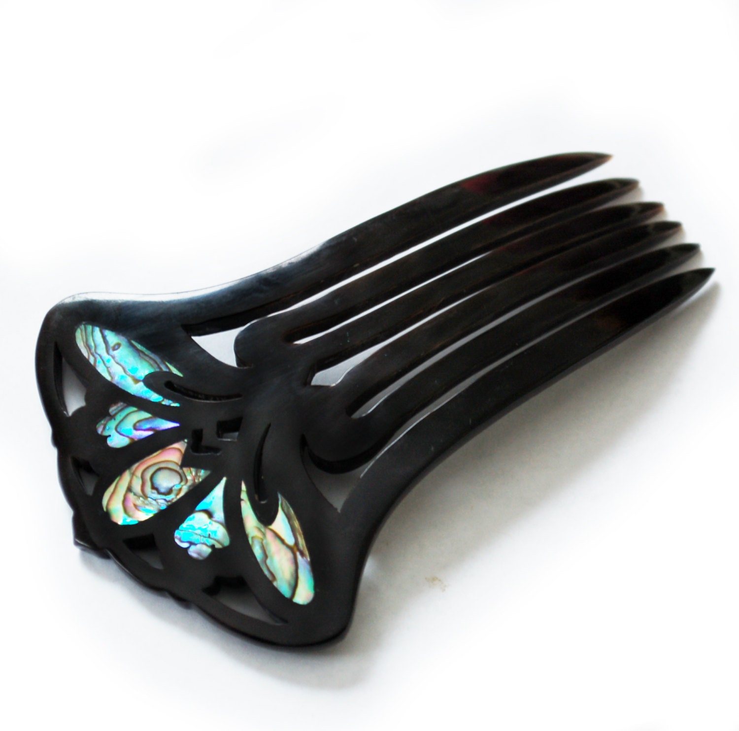 Art Nouveau Style Elegant Pua Shell Hair Comb
