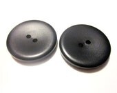 2 Vintage 1980s Black Matte Buttons
