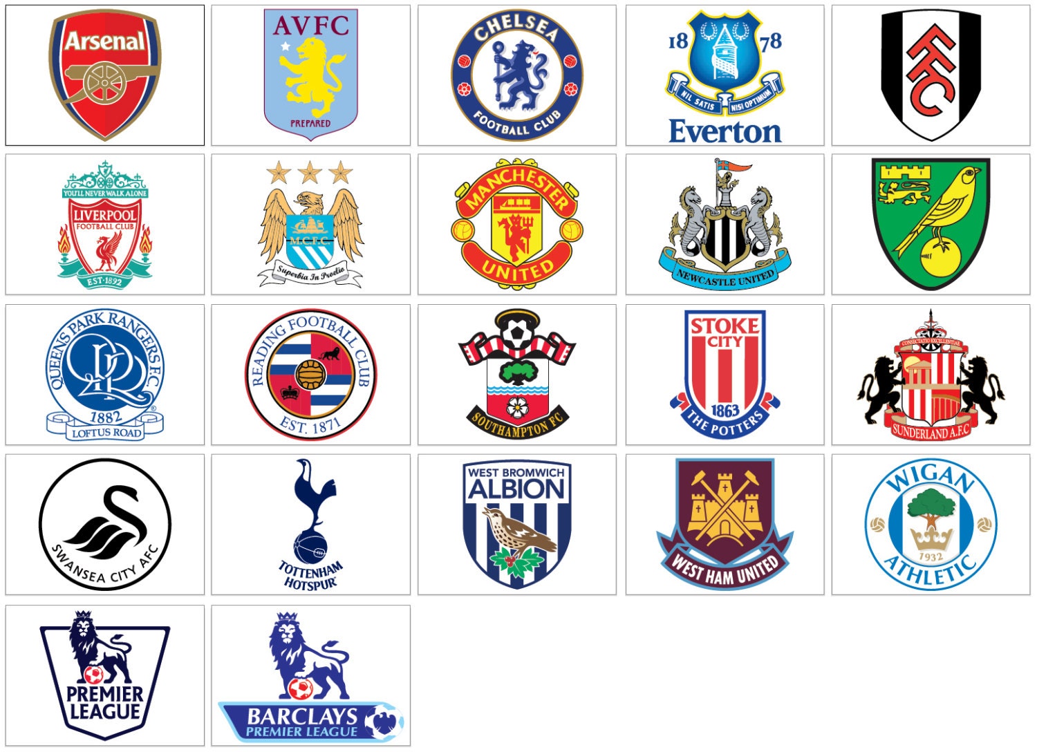  wall decals stickers soccer futbol Premier League team logos on Etsy