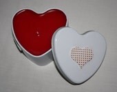 Decorated Heart Travel Candle - 5 ounce - Red Heart Candle