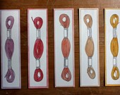 Embroidery Floss Bookmark // Ink & Watercolor // Original Painting // Bookworm Gift
