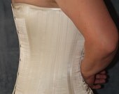 Handmade White Satin Steel-Boned Longline Corset size 12