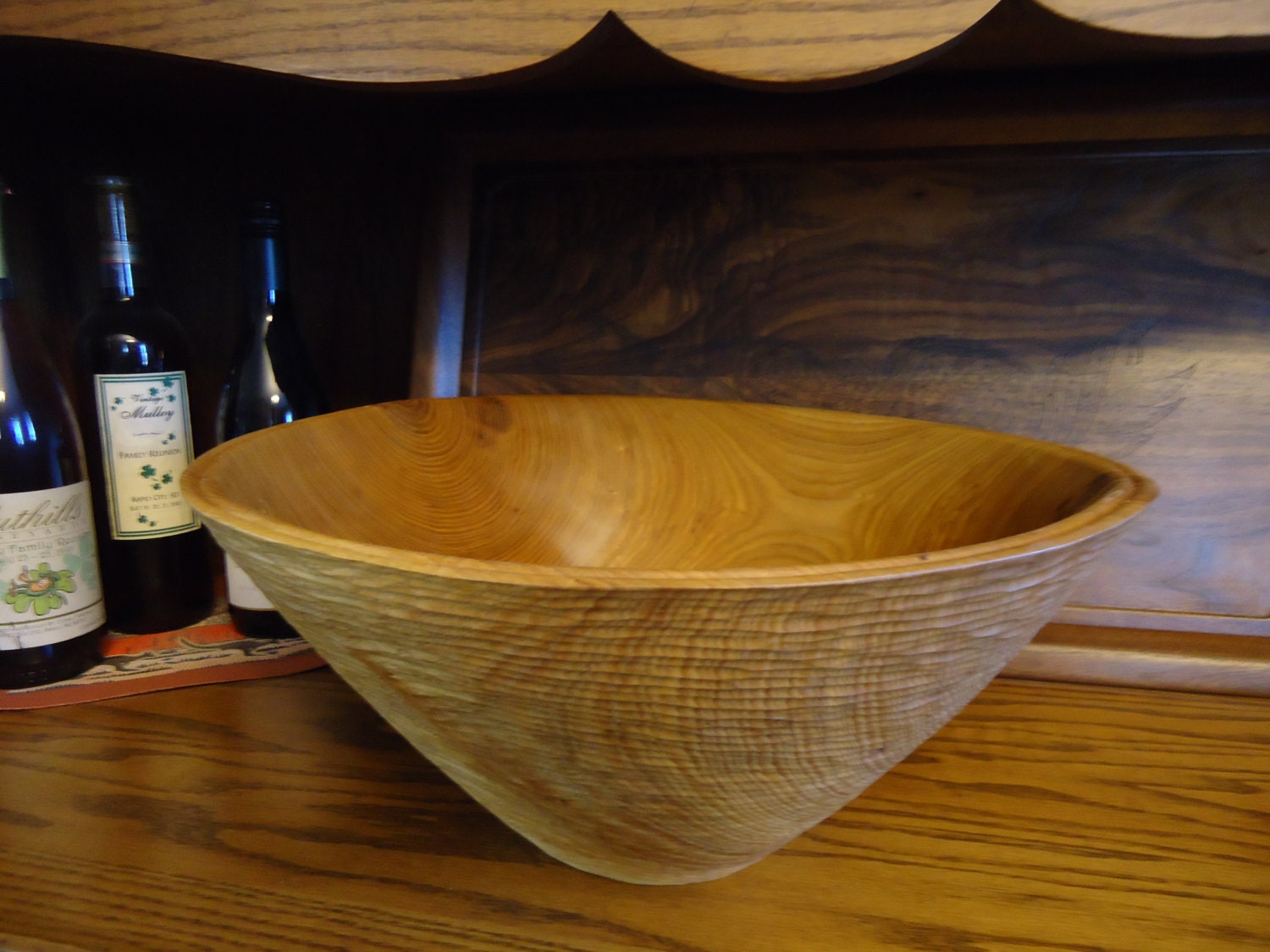 Very large Ash bowl, completely hand carved and is absolutely perfect for salads or popcorn.