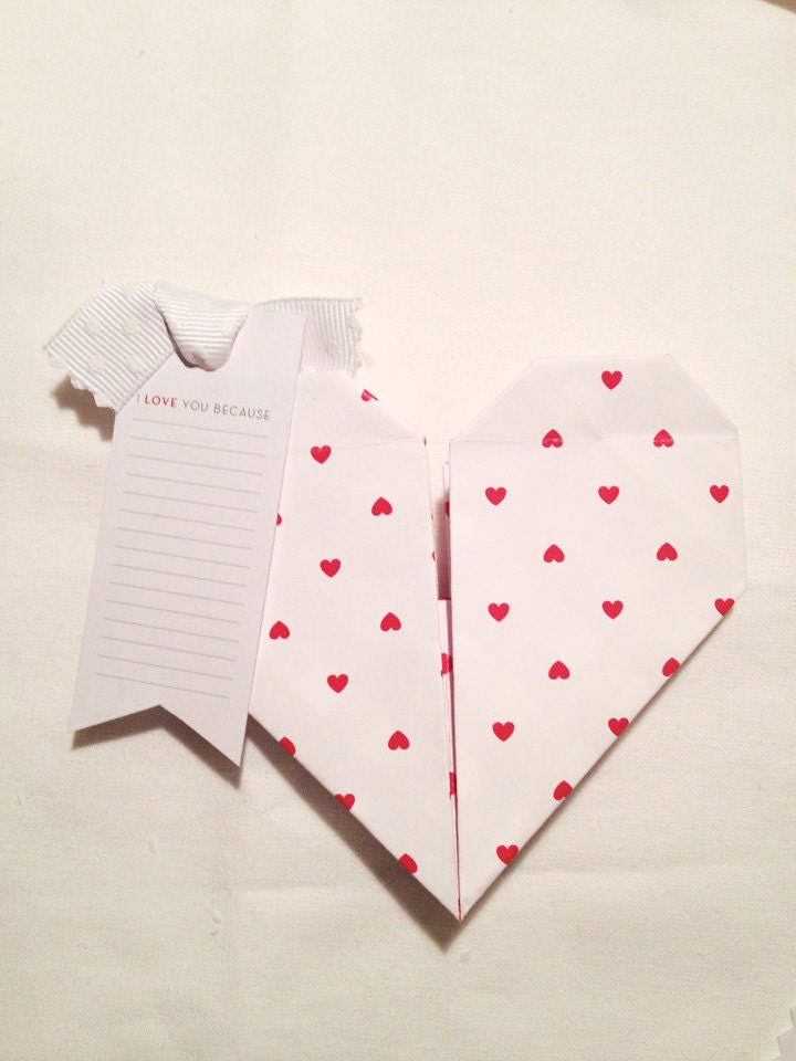 Polka Heart Origami Valentine