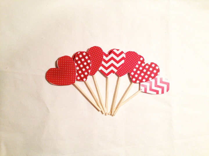7 Heart Cupcake Toppers