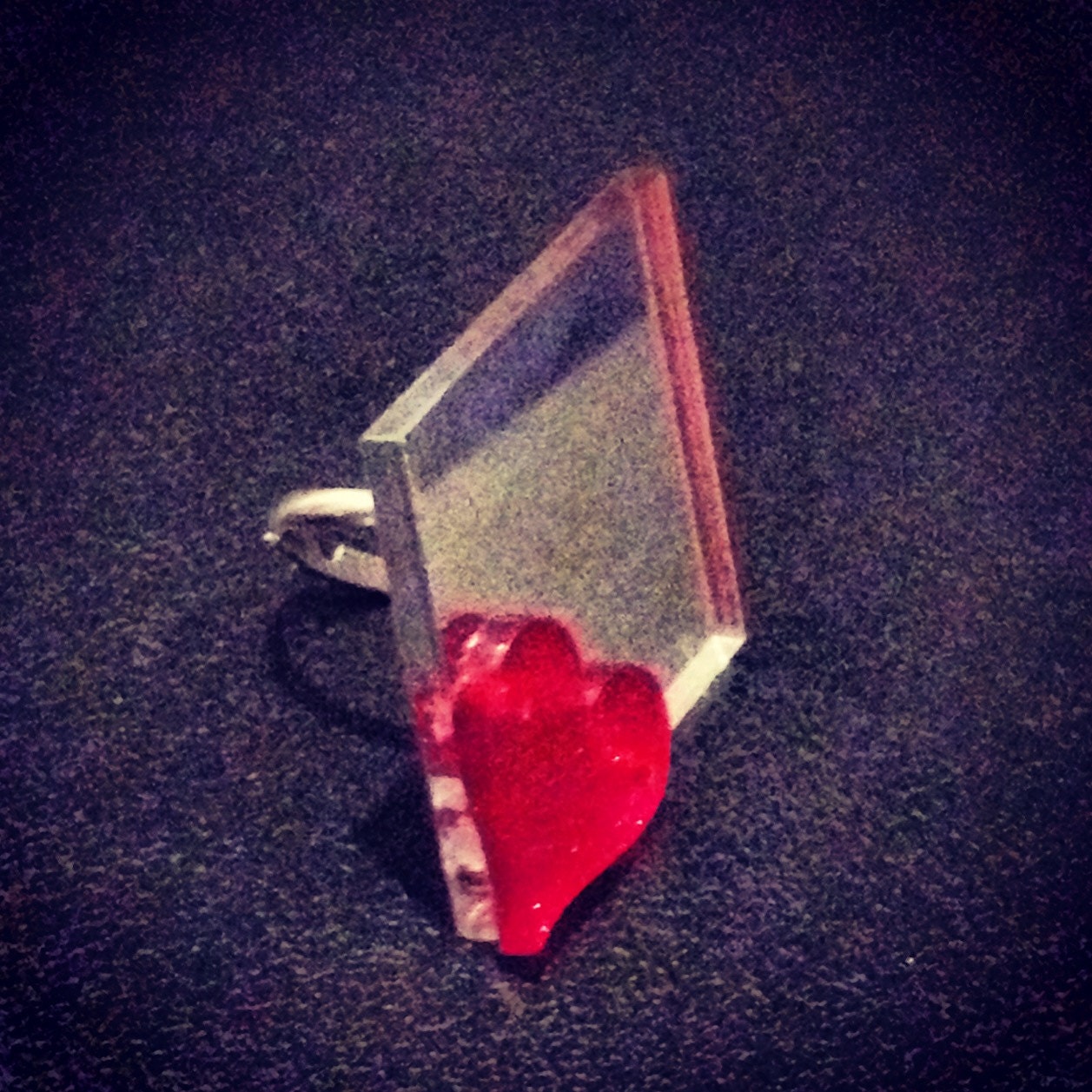 Mirror heart ring