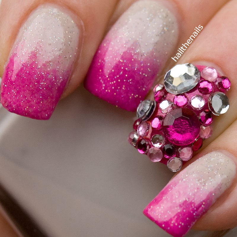 Pink Crystal  Studs Nail Art - This seasons must have nails. 100 Rhinestones per pack