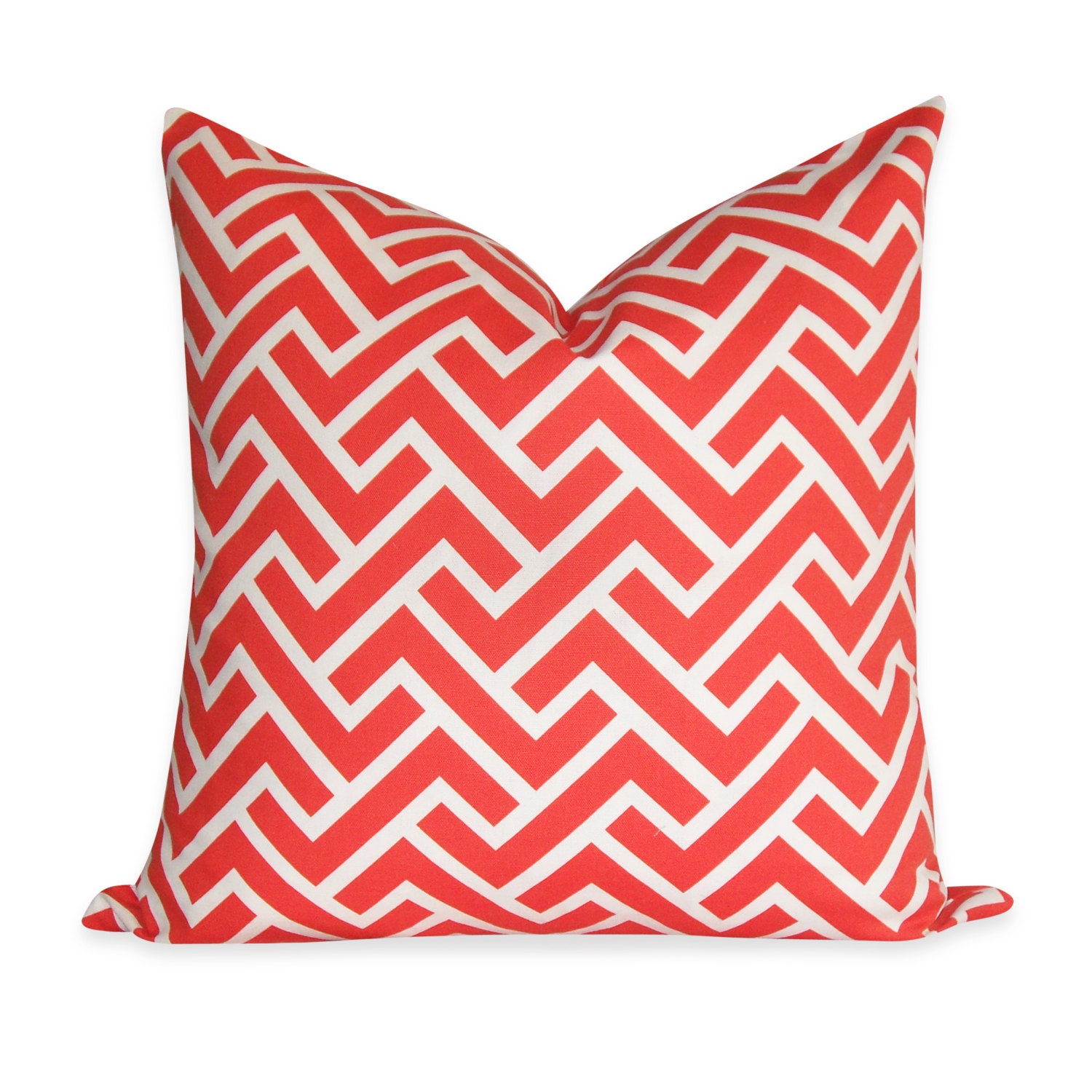 Trellis Coral Pillow Cover - 18x18 - Same Fabric BOTH Sides - INVISIBLE Zipper - accent pillow, throw pillow, pillow case