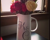 Personalized monogram pitcher