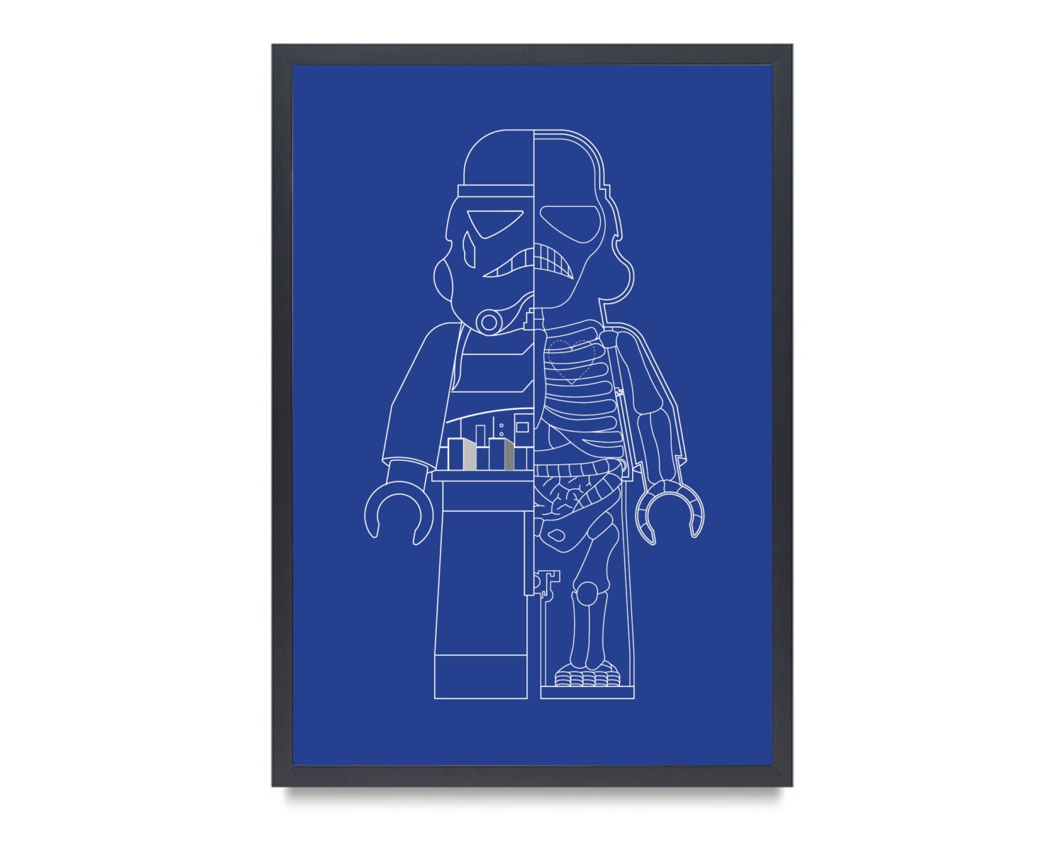 Stormtrooper Star Wars Inspired LEGO MAN X-Ray Art Print Typical Lego Minifigure Technical Drawing 13x19